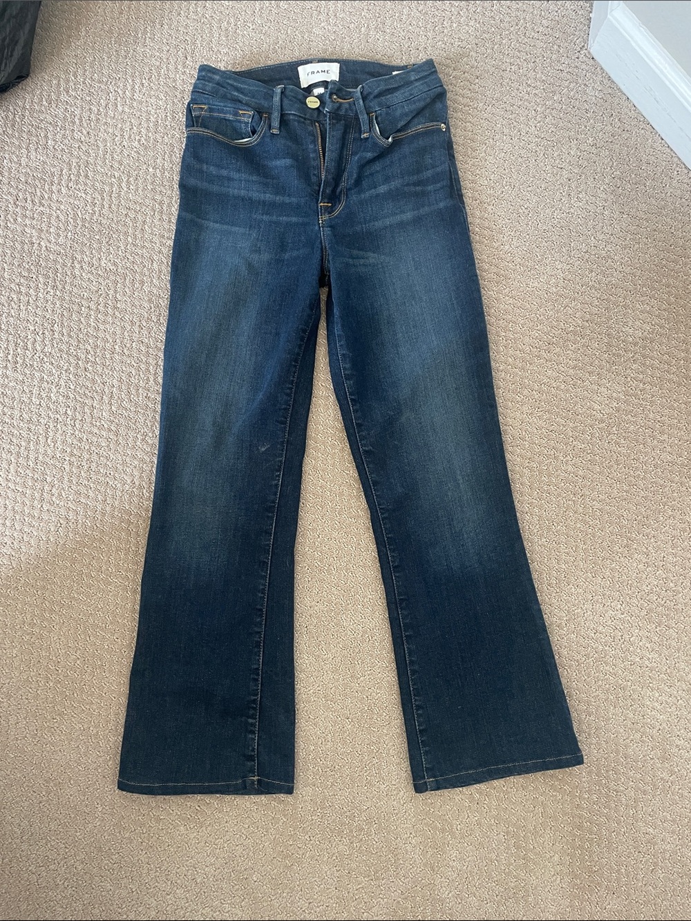 Frame Denim le crop mini boot Dark Indigo Flare Jeans